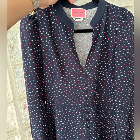 Kate Spade Lips Crepe Dress In Parisian Navy 4 - Picture 6 of 7